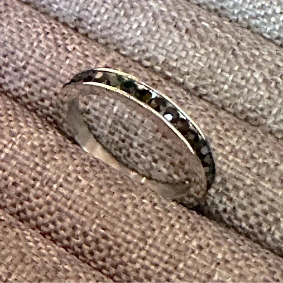 Waterproof Jet Black Onyx CZ Stainless Steel Eternity Band Stack Ring Wedding - Picture 7 of 7